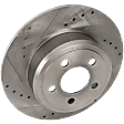 Rear Brake Disc, Cross-drilled and Slotted, Solid, 5 Lugs, For Models With Solid Rear Disc, Pro-Line Series