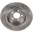 Rear Brake Disc, Cross-drilled and Slotted, Solid, 5 Lugs, For Models With Solid Rear Disc, Pro-Line Series