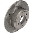 Rear Brake Disc, Cross-drilled and Slotted, Solid, 5 Lugs, For Models With Solid Rear Disc, Pro-Line Series