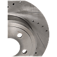 Rear Brake Disc, Cross-drilled and Slotted, Solid, 5 Lugs, For Models With Solid Rear Disc, Pro-Line Series
