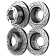 2014 Ram 2500 - Front and Rear Brake Disc, Cross-drilled and Slotted, Vented, 8 Lugs, RWD, 4WD, 6.4L 8Cyl, Pro-Line Series