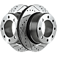 Rear Brake Disc, Natural Finish, Cross-drilled and Slotted, Vented, 8 Lugs, 358 mm, Pro-Line Series