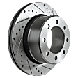 Rear Brake Disc, Natural Finish, Cross-drilled and Slotted, Vented, 8 Lugs, 358 mm, Pro-Line Series