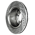 Rear Brake Disc, Natural Finish, Cross-drilled and Slotted, Vented, 8 Lugs, 358 mm, Pro-Line Series