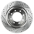 Rear Brake Disc, Natural Finish, Cross-drilled and Slotted, Vented, 8 Lugs, 358 mm, Pro-Line Series