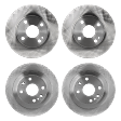 Front and Rear Brake Disc, Natural Finish, Plain Surface, Front-Vented/Rear-Solid, 4 Lugs, Front-235 mm/Rear-250.95 mm, Pro-Line Series