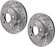 2-Wheel Set Front Brake Discs, Cross-drilled and Slotted, Vented, 4WD/AWD