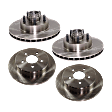 Front and Rear Brake Disc, Plain Surface, Front-Vented/Rear-Solid, 5 Lugs, Front-286.4 mm/Rear-284.48 mm, RWD, Pro-Line Series