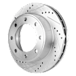 2000 Ford Excursion - Front and Rear Brake Disc, Cross-drilled and Slotted, Vented, 8 Lugs, 4WD, 5.4L 8Cyl, Pro-Line Series