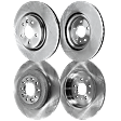 Front and Rear Brake Discs, Plain Surface, Vented - Front; Solid - Rear, 5 Lugs, 12.8 in. - Front; 12.99 in. - Rear, Pro-Line Series