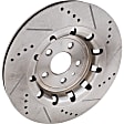 Front and Rear Brake Discs, 4-Wheel Set, Cross-drilled and Slotted, 5 Lugs, Pro-Line Series