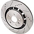 Front and Rear Brake Discs, 4-Wheel Set, Cross-drilled and Slotted, 5 Lugs, Pro-Line Series