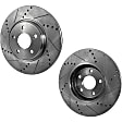 Rear Brake Disc, 2-Wheel Set, Cross-drilled and Slotted, Vented, 5 Lugs, Pro-Line Series