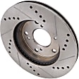 2012-2018 Ford Focus - Rear Brake Discs, Cross-drilled and Slotted, Solid, 5 Lugs, 10.67 in. Disc Diameter, Pro-Line Series