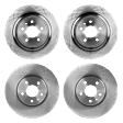 Front and Rear Brake Disc, 4-Wheel Set, Plain Surface, Vented - Front; Solid - Rear, 5 Lugs, Pro-Line Series