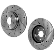 2016 Ford Fusion - Front Brake Disc, Natural Finish, Cross-drilled and Slotted, Vented, 5 Lugs, 300 mm, 1.5L 4Cyl, Pro-Line Series