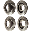 Front and Rear Brake Disc, Plain Surface, Vented, 4-Wheel Set, 10 Lugs, Pro-Line Series