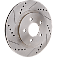 Rear Brake Disc, Cross-drilled and Slotted, Vented, 5 Lugs, Pro-Line Series