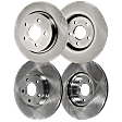 Front and Rear Brake Discs, 4-Wheel Set, Plain Surface, Vented - Front, Solid - Rear, 5 Lugs, 11.81 in. Front/11.02 in. Rear Disc Diameter, 2.5 in. Hub Reg, Pro-Line Series