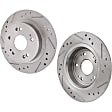 Front Brake Discs, Cross-drilled and Slotted, Vented, 5 Lugs, 10.94 in. Disc Diameter, Pro-Line Series