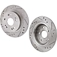 Front Brake Discs, Cross-drilled and Slotted, Vented, 5 Lugs, 10.94 in. Disc Diameter, Pro-Line Series