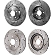 2011 Ford Mustang - Front and Rear Brake Disc, Cross-drilled and Slotted, Vented, 5 Lugs, Front-316.2 mm/Rear-300 mm, 3.7L 6Cyl, Pro-Line Series