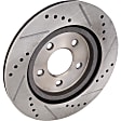 2011 Ford Mustang - Front and Rear Brake Disc, Cross-drilled and Slotted, Vented, 5 Lugs, Front-316.2 mm/Rear-300 mm, 3.7L 6Cyl, Pro-Line Series