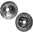 Front Brake Disc, Natural Finish, Cross-drilled and Slotted, Vented, 5 Lugs, 293.12 mm, Pro-Line Series