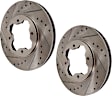 Front Brake Discs, Cross-drilled and Slotted, Vented, 4 Lugs, 10.22 In., Pro-Line Series