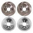 Front and Rear Brake Disc, Natural Finish, Plain Surface, Front-Vented/Rear-Solid, 4 Lugs, Front-261.87 mm/Rear-239.01 mm, Pro-Line Series