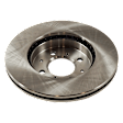 Front and Rear Brake Disc, Natural Finish, Plain Surface, Front-Vented/Rear-Solid, 4 Lugs, Front-261.87 mm/Rear-239.01 mm, Pro-Line Series
