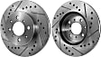 Front Brake Discs, Cross-drilled and Slotted, Vented, 4 Lugs, 10.31 in. Disc Diameter, Pro-Line Series