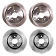 Front and Rear, Driver and Passenger Side Brake Discs, 4-Wheel Set, Plain Surface, Vented - Front, Solid - Rear, FWD, Pro-Line Series