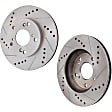Rear Brake Disc, Natural Finish, Cross-drilled and Slotted, Solid, 5 Lugs, 261.87 mm, 2.0L, 4Cyl, Pro-Line Series