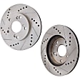 Rear Brake Disc, Natural Finish, Cross-drilled and Slotted, Solid, 5 Lugs, 261.87 mm, 2.0L, 4Cyl, Pro-Line Series