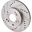 Rear Brake Disc, Natural Finish, Cross-drilled and Slotted, Solid, 5 Lugs, 261.87 mm, 2.0L, 4Cyl, Pro-Line Series