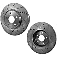 Rear Brake Disc, Cross-drilled and Slotted, Solid, 5 Lugs, Pro-Line Series