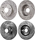 2006 Acura TSX - Front and Rear Brake Disc, Cross-drilled and Slotted, Vented - Front; Solid - Rear, 5 Lugs, 260 mm Rotor Diameter, 2.4L 4Cyl, Pro-Line Series