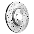 Front and Rear Brake Disc, 4-Wheel Set, Cross-drilled and Slotted, Vented - Front; Solid - Rear, 5 Lugs, Pro-Line Series