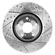 Front and Rear Brake Disc, 4-Wheel Set, Cross-drilled and Slotted, Vented - Front; Solid - Rear, 5 Lugs, Pro-Line Series