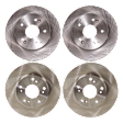 Front and Rear Brake Disc, Natural Finish, Plain Surface, Front-Vented/Rear-Solid, 5 Lugs, Front-261.62 mm/Rear-259.59 mm, Pro-Line Series