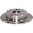 Front and Rear Brake Disc, Natural Finish, Plain Surface, Front-Vented/Rear-Solid, 5 Lugs, Front-261.62 mm/Rear-259.59 mm, Pro-Line Series