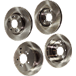 Front and Rear Brake Disc, Natural Finish, Plain Surface, Front-Vented/Rear-Solid, 5 Lugs, Front-276 mm/Rear-283.72 mm, Pro-Line Series