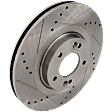Front Brake Disc, Cross-drilled and Slotted, Vented, 5 Lugs, Pro-Line Series