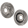 Front Brake Disc, Cross-drilled and Slotted, Vented, 5 Lugs, 305.05 mm, Pro-Line Series