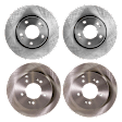 Front and Rear Brake Disc, Natural Finish, Plain Surface, Front-Vented/Rear-Solid, 5 Lugs, Front-279.91 mm/Rear-275.08 mm, Pro-Line Series
