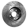 Front Brake Discs, Cross-Drilled and Slotted, Vented, 5 Lugs, Pro-Line Series