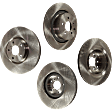 Front and Rear Brake Discs, 4-Wheel Set, Plain Surface, Vented, 5 Lugs, 12.11 in.-Front, 12.99 in.-Rear, 330mm Front/Rear Disc, 1 Piston Front Cal, Pro-Line Series