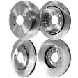 Front and Rear Brake Disc, 4-Wheel Set, Plain Surface, Vented, 6 Lugs, Pro-Line Series