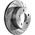 Front Brake Disc, Cross-drilled and Slotted, Vented, 5 Lugs, Pro-Line Series